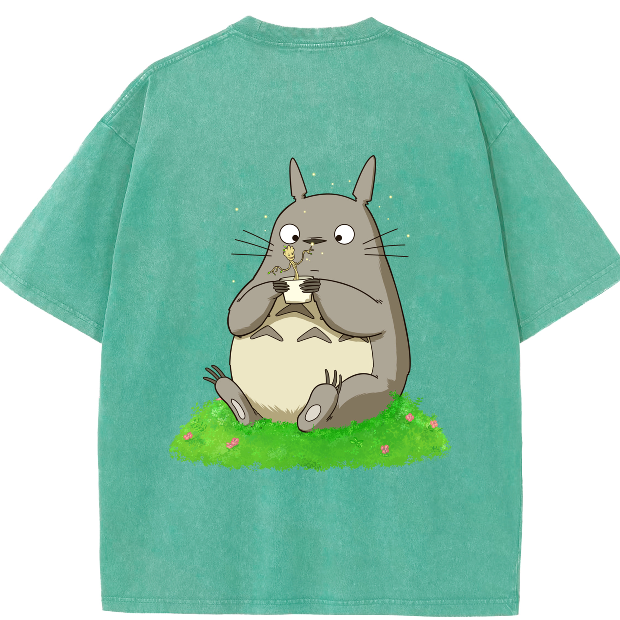 （画像用） となりのトトロ 草壁メイ 草壁サツキ My Neighbor Totoro Satsuki Kusakabe Mei Kusakabe 綿100% ヴィンテージ風 半袖Tシャツ（背面プリント）